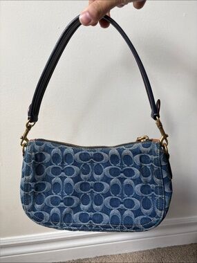 Coach Denim Signature Canvas Shoulder Bag